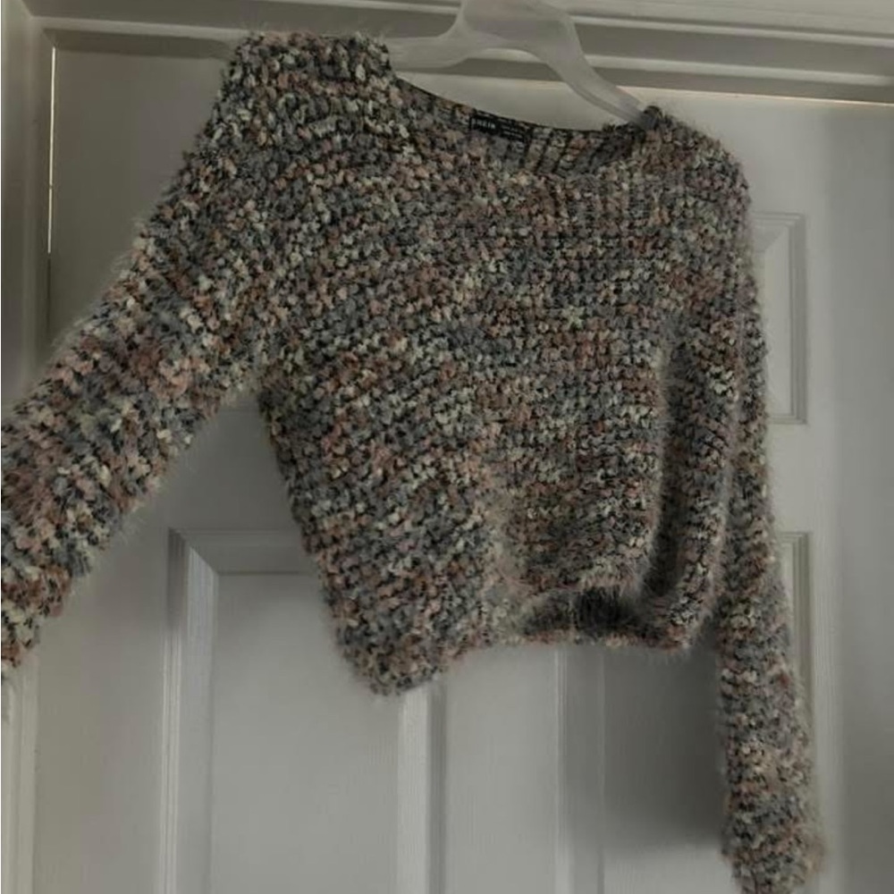 Multicolor Knit Cropped Sweater